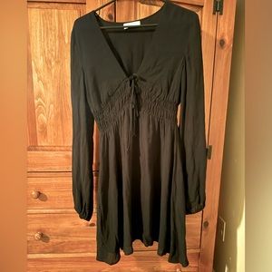 Bailey 44 by Anthropologie Sundry Mini Blouson Sleeve Dress in Black, sz MED